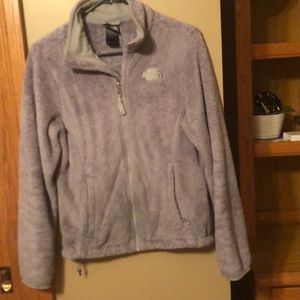 North Face gray size S/P zippered fuzzy fleece